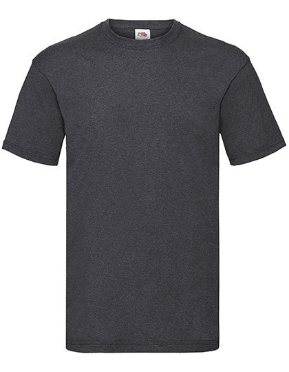 Sort Fruit of the Loom T-shirt med korte ærmer. Skjorten er foldet fladt ud og optager hele billedet, uden nogen tydelig baggrund.
