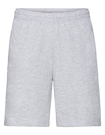 Grå shorts fra Fruit of the Loom med elastisk talje i en simpel stil, uden lommer eller mønstre. De er placeret mod en hvid baggrund.
